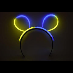 Glow Bunny Ears Headband - Bi Color - Blue Yellow