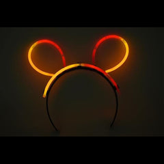 Glow Bunny Ears Headband - Bi Color - Orange Red