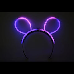 Glow Bunny Ears Headband - Bi Color - Pink Purple