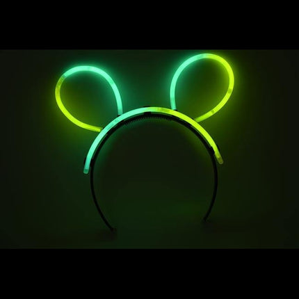 Glow Bunny Ears Headband - Bi Color - Green Yellow