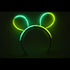 Glow Bunny Ears Headband - Bi Color - Green Yellow