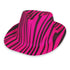Pink Animal Print Striped Fedora Hat