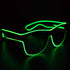EL-Wire Green Aviator Shades with Sound Sensor and Clear Lens
