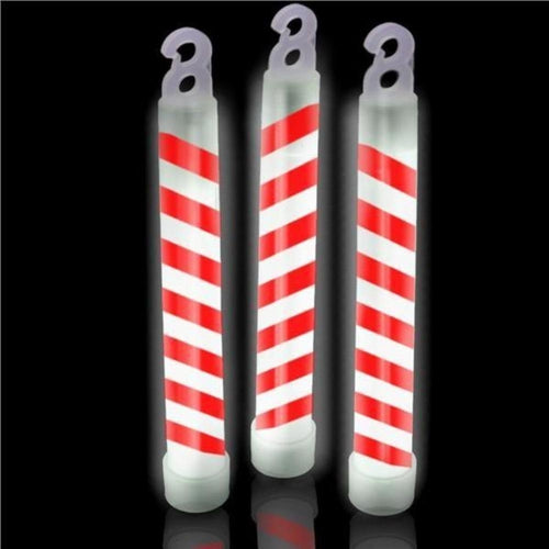 6 Candy Cane Glow Sticks - Pack of 4 Sticks