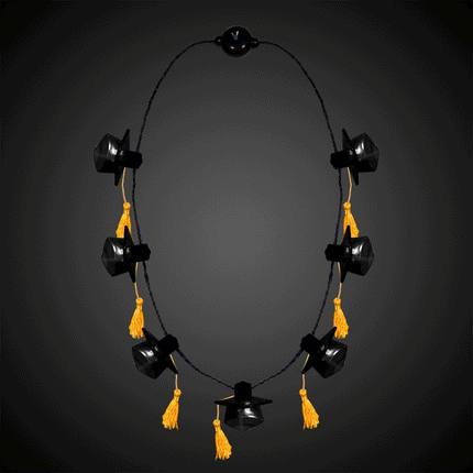 LED Black Graduation Caps Necklace