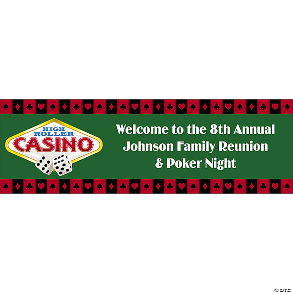 Casino & Poker Night Party Custom Banner - Medium