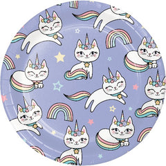 Cat Rainbow Themed Party Dessert Plates