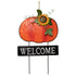 Pumpkin Welcome Metal Yard Sign