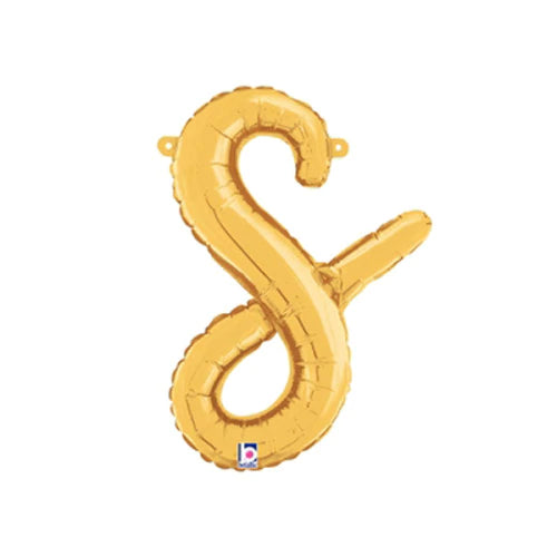 14  Script Letter  S  Gold (Air-Fill Only)