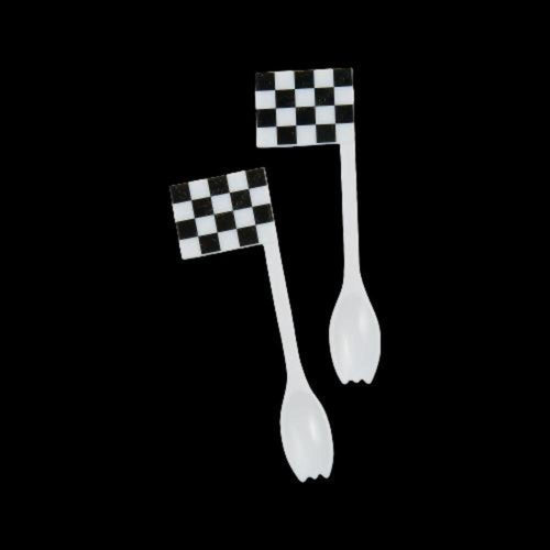 Checkered Race Car Picks with Spoons