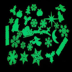 Glow in the Dark Christmas Wall Decor Shapes