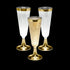5 Oz Clear Plastic Champagne Flutes with Gold Trim