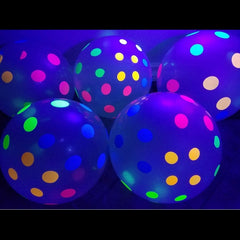 Latex 11 inch UV Blacklight Reactive Neon Polka Dot Balloons