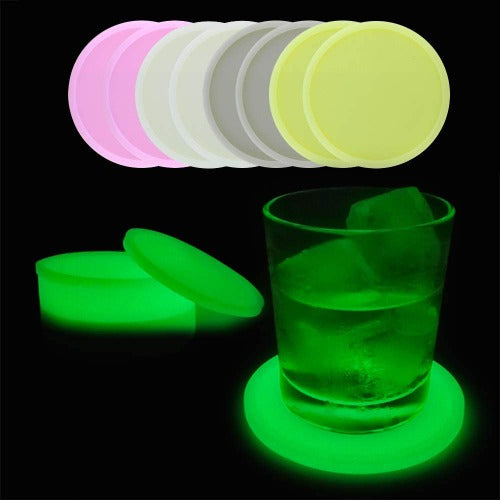 Glow in The Dark Fluorescent Silicone Drink Coasters