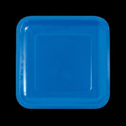 Cobalt Blue Square Paper Dinner Plates