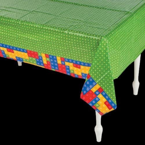 Color Brick Party Plastic Tablecloth