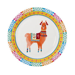 Colorful Llama Party Paper Dinner Plates