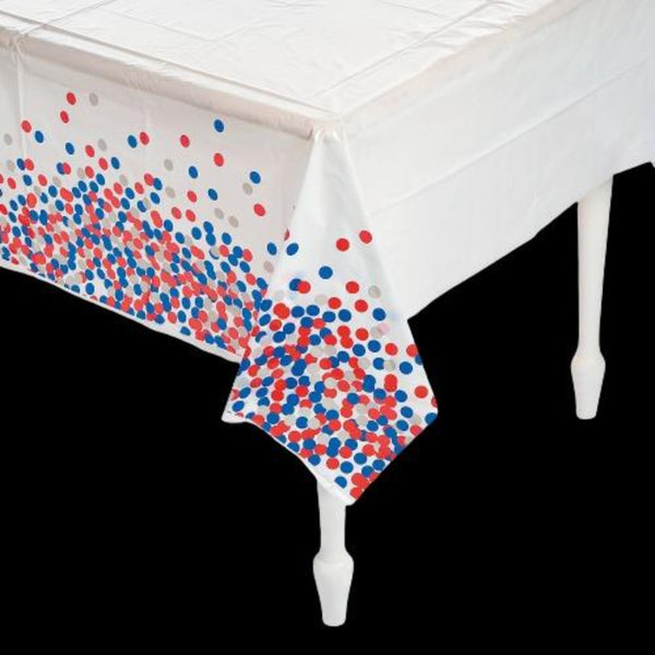 Patriotic Confetti Plastic Tablecloth