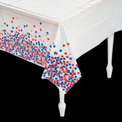 Patriotic Confetti Plastic Tablecloth