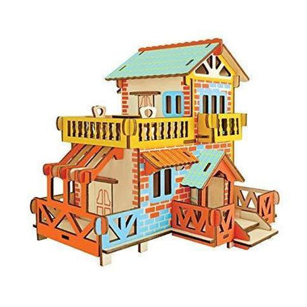 Natural Wood 3D Puzzle Country Cottage Craft Building Set