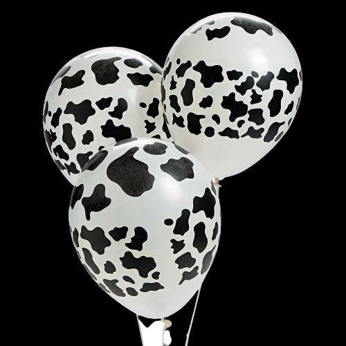 11 Cow Print Latex Balloons