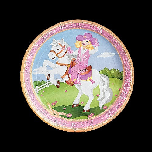 Pink Cowgirl Paper Dinner Plates