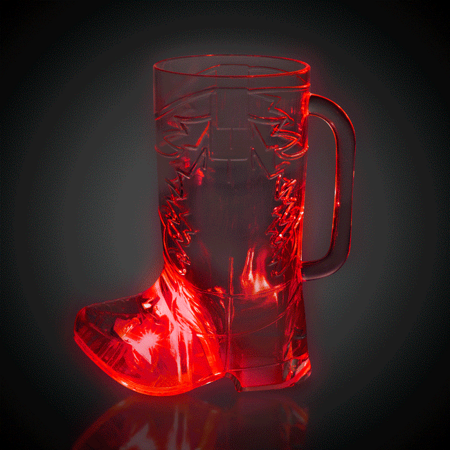 LED Light Up 16 Oz Cowboy Boot Cup | PartyGlowz.com