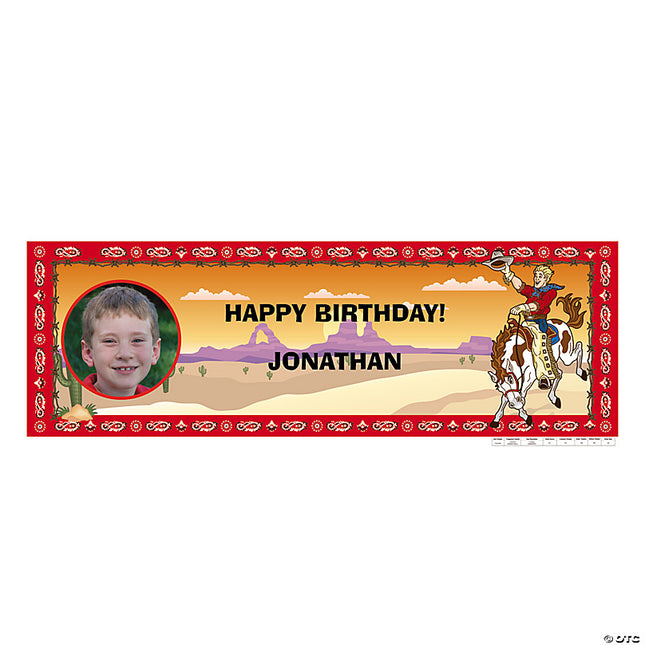 Cowboy Party Photo Custom Banner - Medium