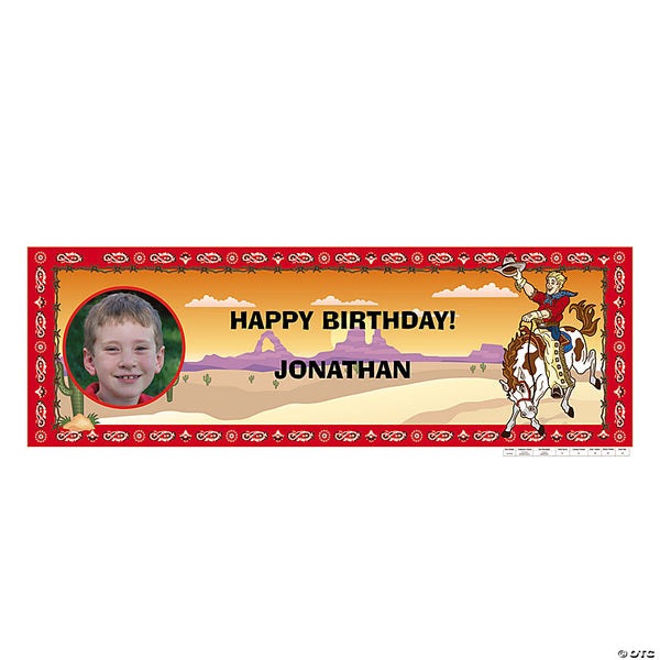 Cowboy Party Photo Custom Banner - Small
