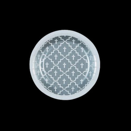 Silver Cross Paper Dessert Plates