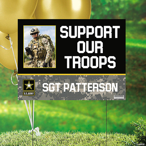 Custom Photo U.S. Army Support Our Troops Yard Sign