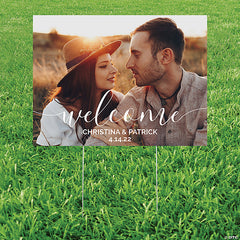 Custom Photo Welcome Wedding Yard Sign