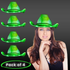 Light Up Green Metallic Iridescent Space Cowboy Hats - Pack of 4