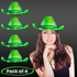 Light Up Green Neon Metallic Iridescent Space Cowboy Hats - Pack of 4