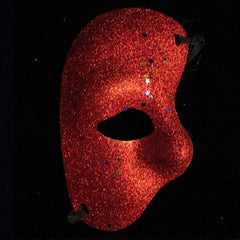 Red Half Face Glitter Mask - Pack of 2 Sparkly Masks