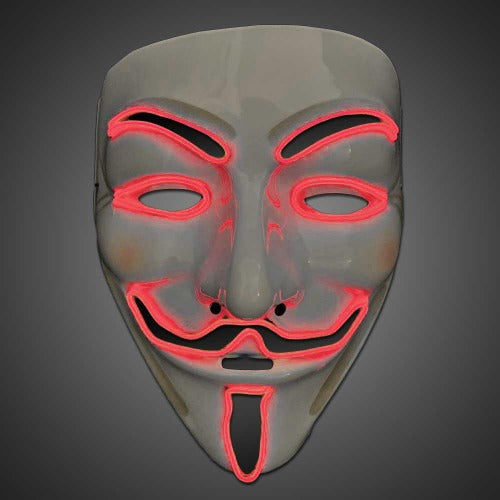 Red LED EL Wire Mask Vendetta | PartyGlowz