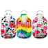 30 ml Hand Sanitizer Empty Refillable Bottle with Flip Cap and Keychain, Flower Design Pack of 3