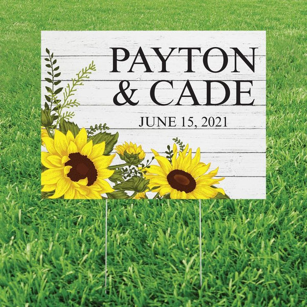 Personalized Rustic Sunflower Yard Sign
