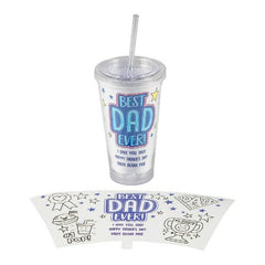 Personalized Color Your Own FatherS Day Tumbler With Straw