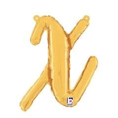 14  Script Letter  X  Gold (Air-Fill Only)