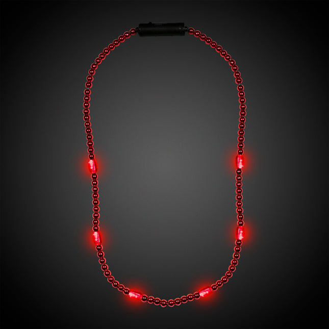 LED Light Up Mardi Gras Bead Necklace