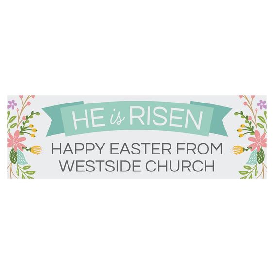Personalized He Is Risen Banner - Small