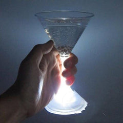 LED Light Up Flashing White 7 Oz Martini Glasses
