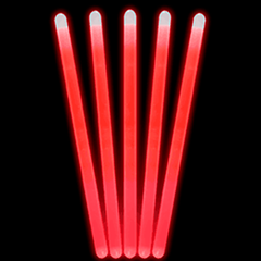 12 Inch Premium Red Jumbo Glow Sticks - Pack of 10