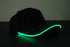 LED Lighted Green Glow Hat Black Fabric