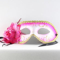 Hot Pink Venetian Flower Face Mask