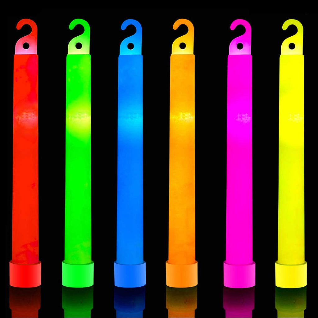 32 Ultra Bright 6 inch Large Glow Sticks - Chem Light Sticks with 12 Hour Dura