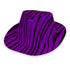 Neon Purple Animal Print Striped Fedora Hat