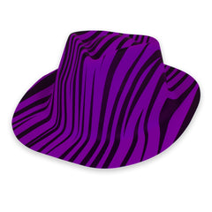 Purple Animal Print Striped Fedora Hat