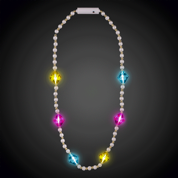 LED Light Up Disco Diamonds Bead Necklace